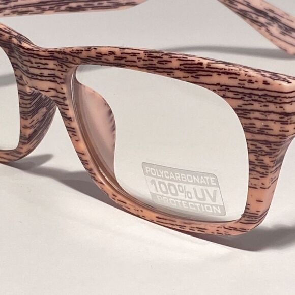 Rectangular Sunglasses with a Wood Grained Print NWT - Picture 7 of 8